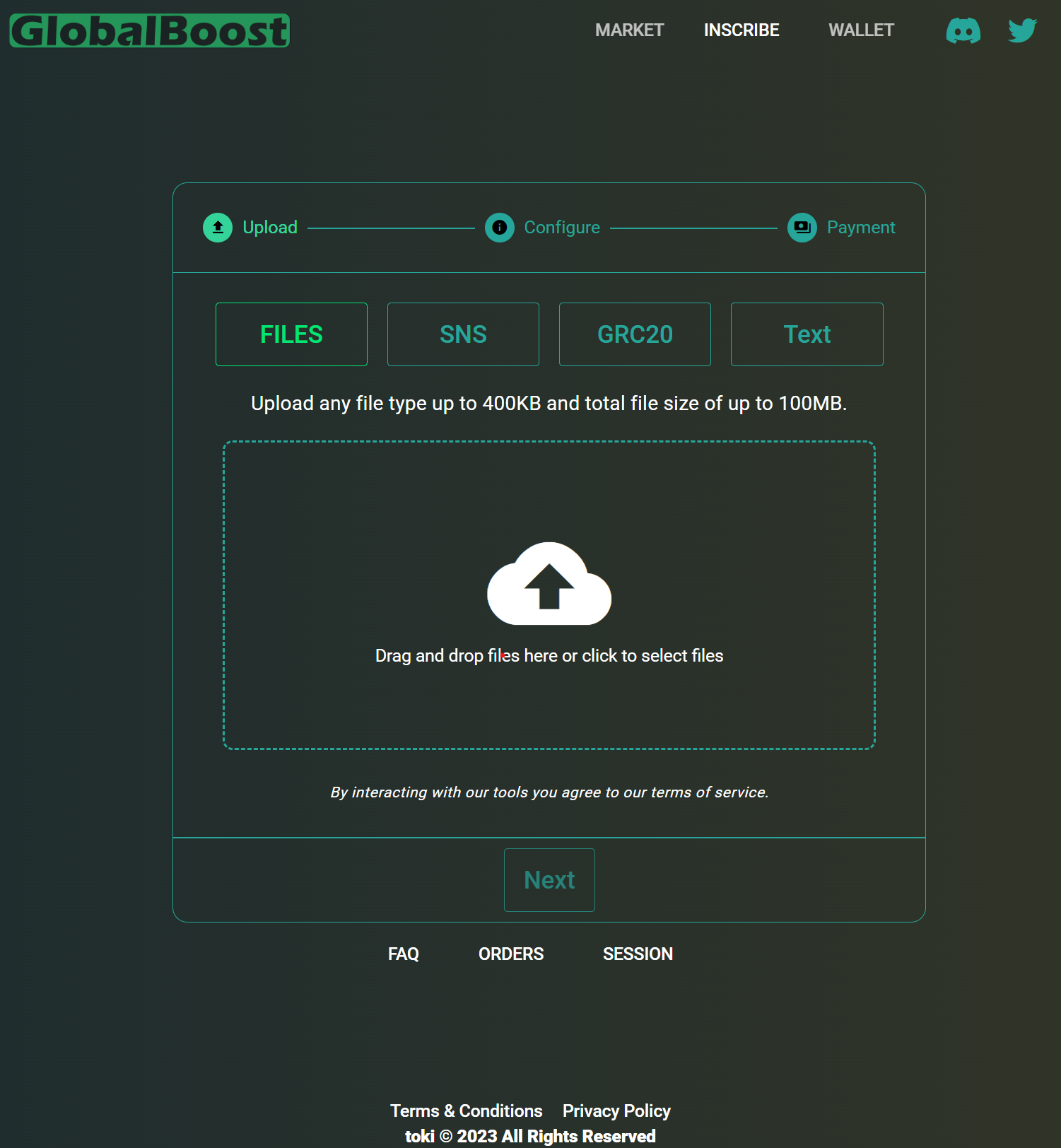 Live front-page preview of GlobalBoost Inscribe