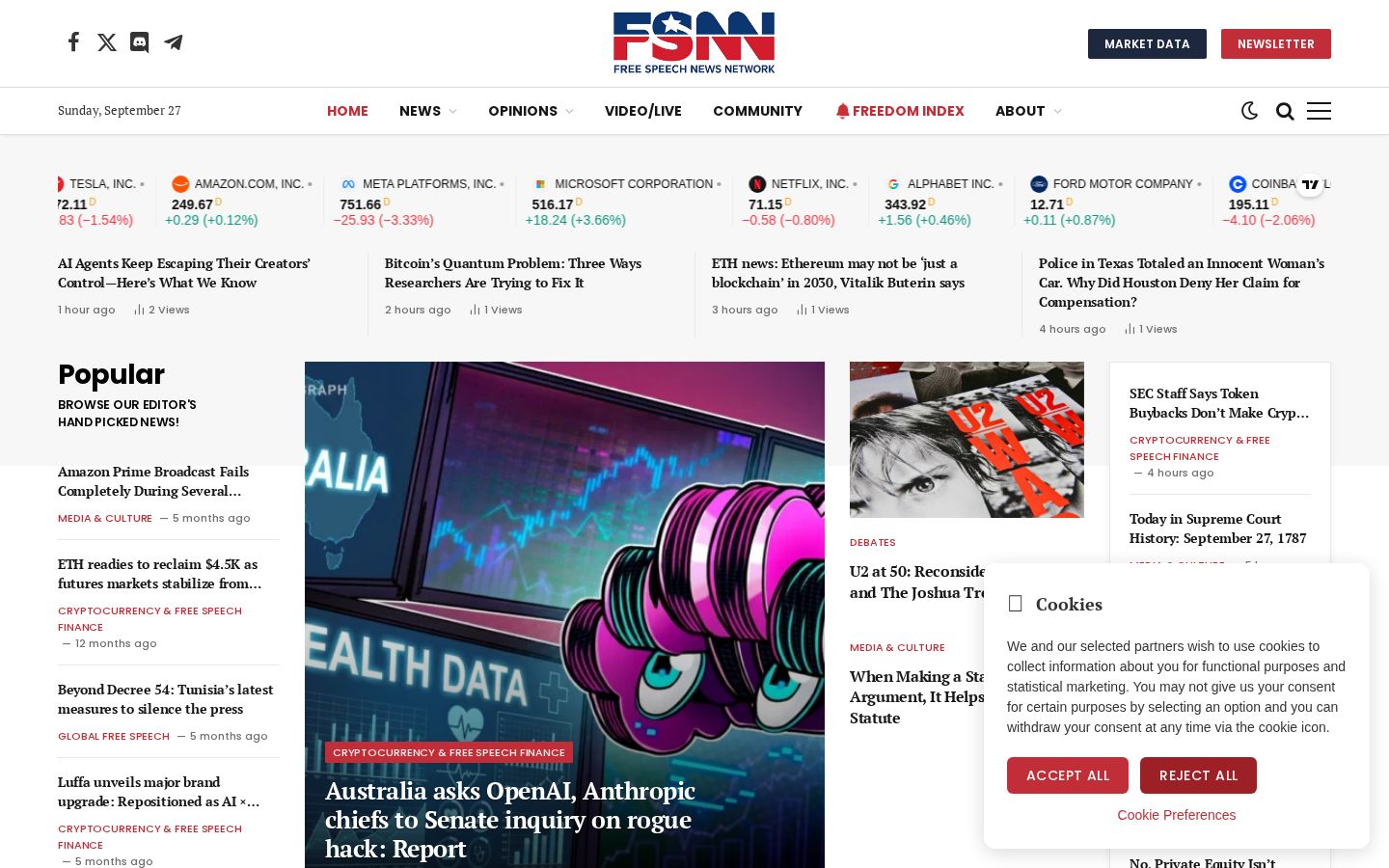 Homepage screenshot of FSNN